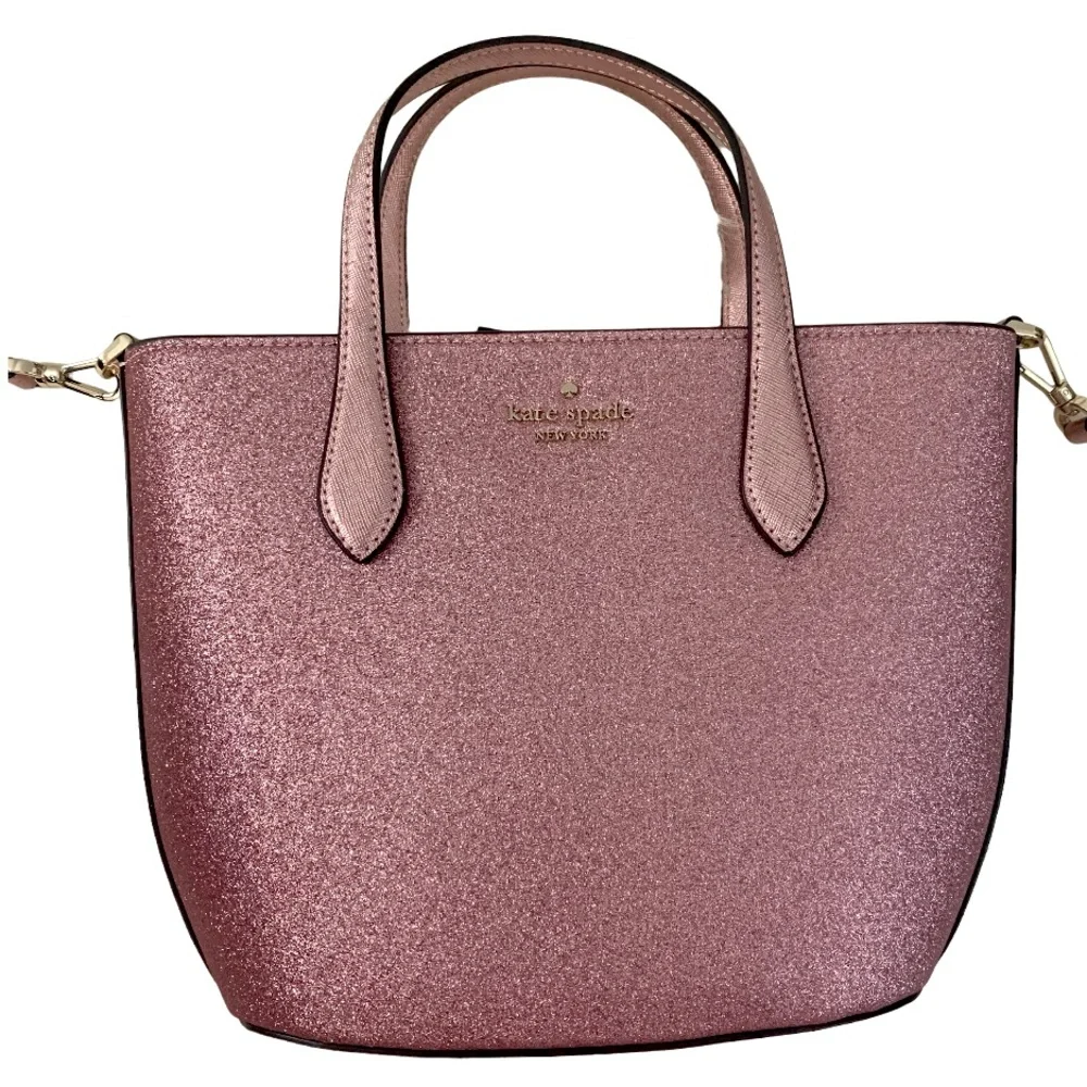 NWT 2-Piece Kate Spade Glitter Glimmer Crossbody Bag/Matching Bifold Wallet Pink